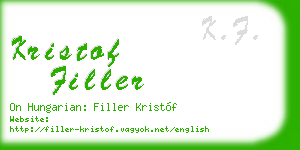 kristof filler business card