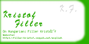 kristof filler business card